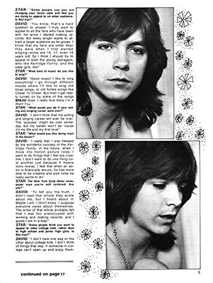 David Cassidy In Print - July 1972 Teen's Star Magazine