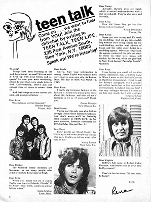 David Cassidy In Print - Teen Life Magazine May 1972