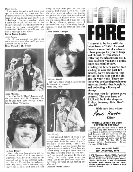 January 26, 1973 Fan Magazine page