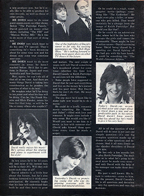 David Cassidy In Print - Flip Magazine November 1973