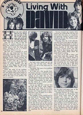 David Cassidy In Print - November 1973 Tiger Beat Magazine