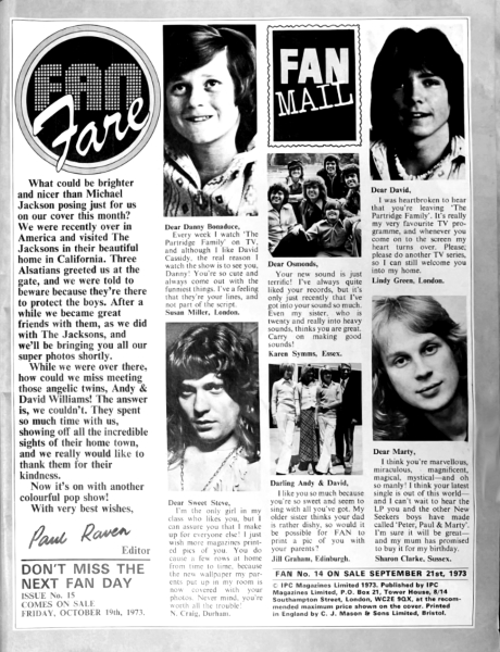 September 21, 1973 Fan Magazine page