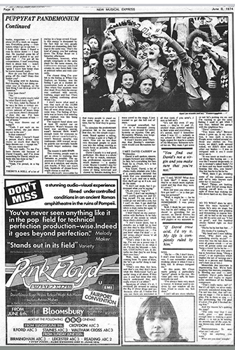 New Musical Express magazine 8 June 1974