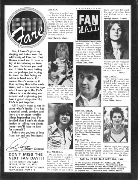 May 17, 1974 Fan Magazine page