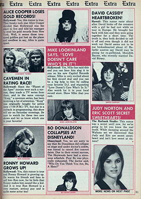David Cassidy In Print - November 1974 Tiger Beat Magazine
