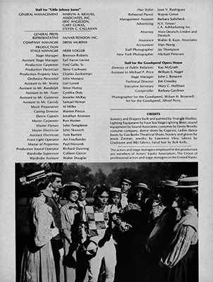 Little Johnny Jones program, Dorethy Chandler Pavillion, June 1981